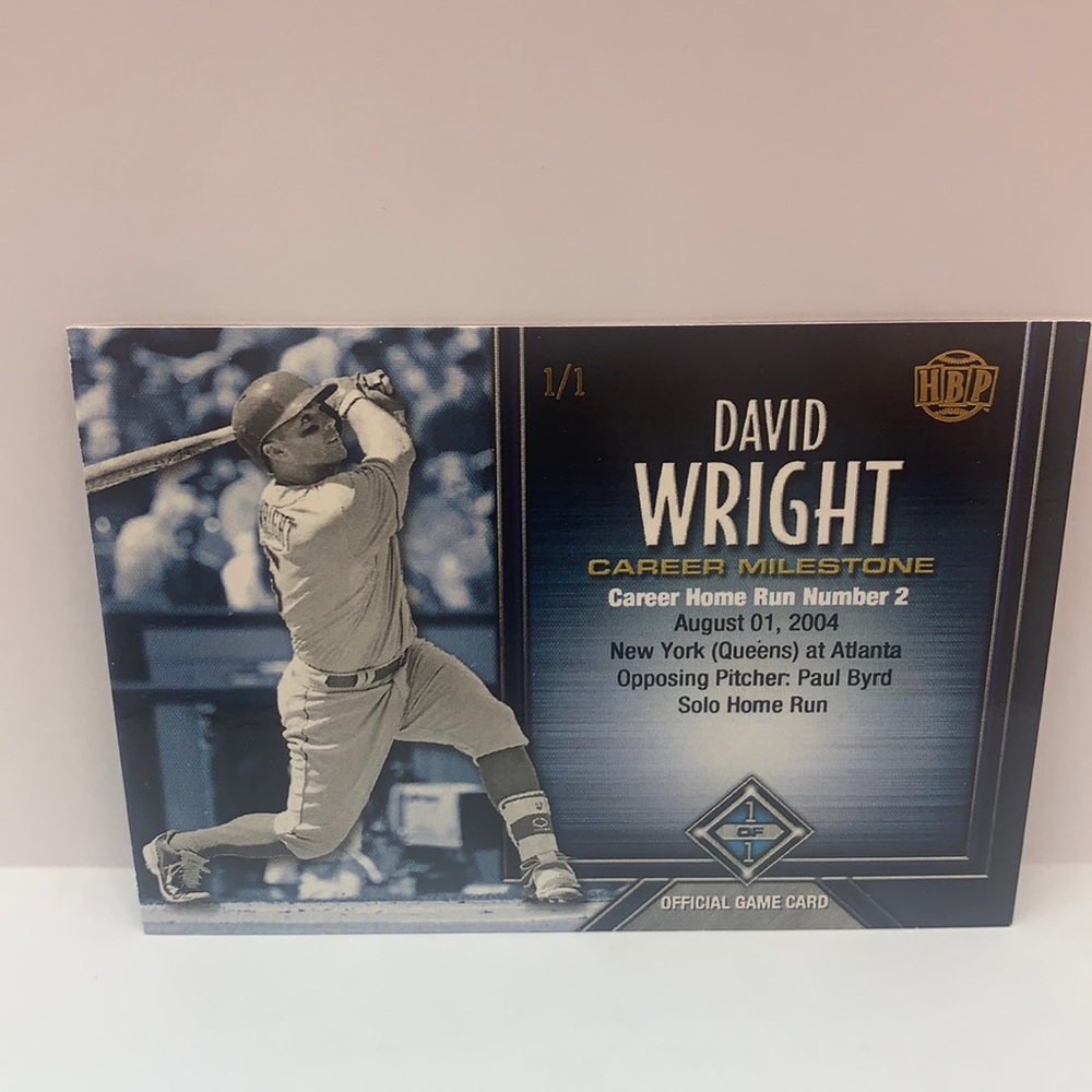 David Wright 1/1 SSP Card Gold Letter Unscratched 1 of 1 (MISC7)